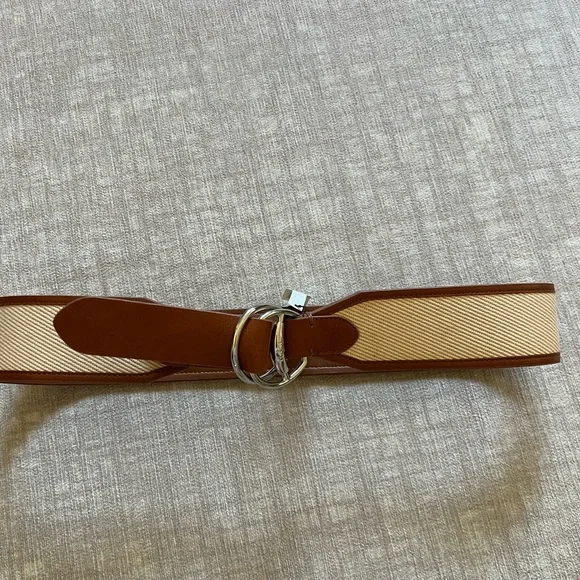 Lauren Ralph Lauren Canvas and Leather Belt Lauren Ralph Lauren Canvas Crescent Buckle Belt - Macy main image 3